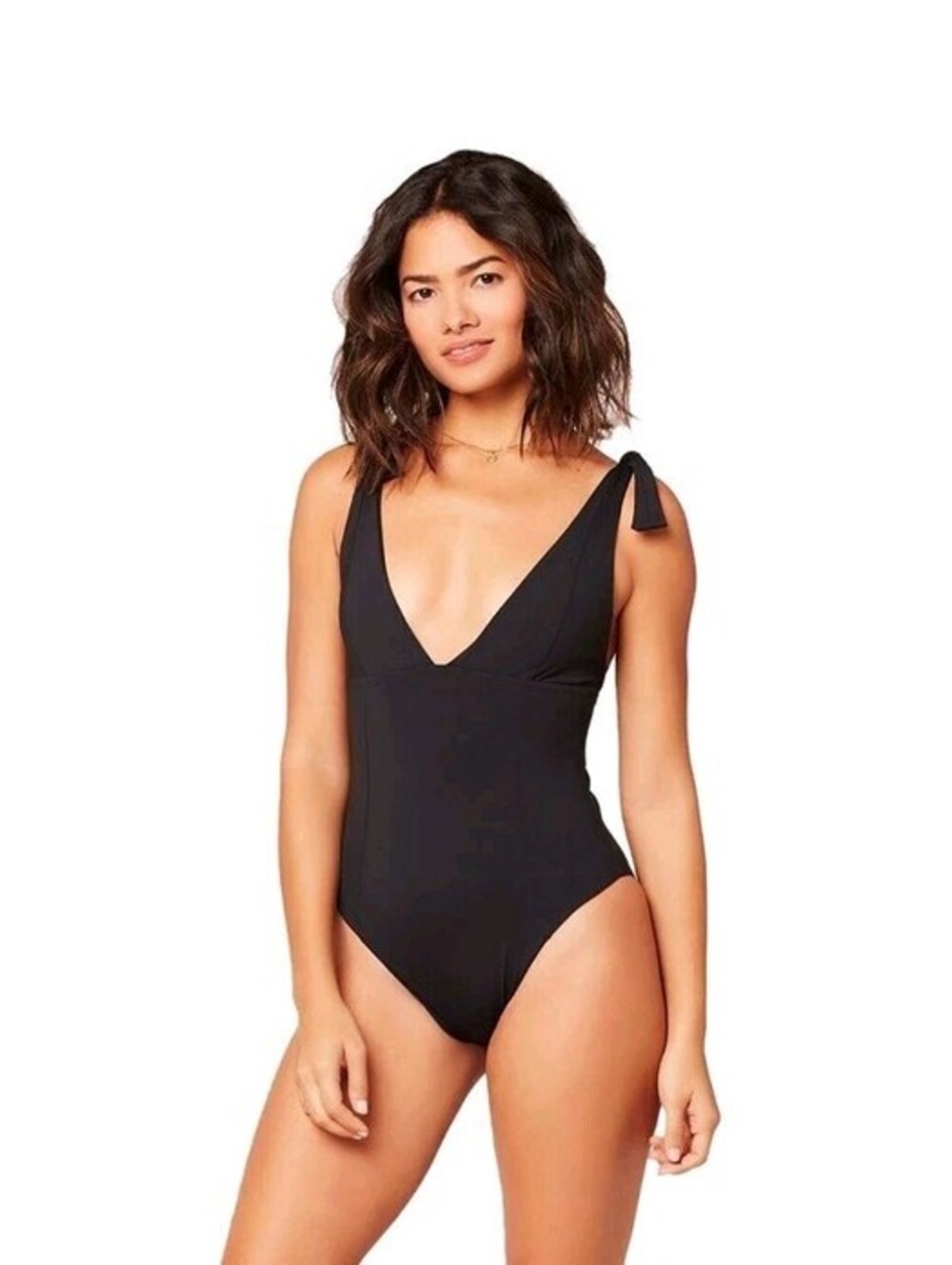L Space Isabelle One-Piece Swimsuit Womens Black  Size 6 Shoulder Ties New